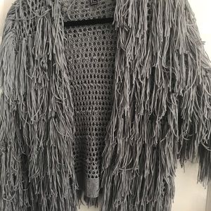 Grey fringe jacket